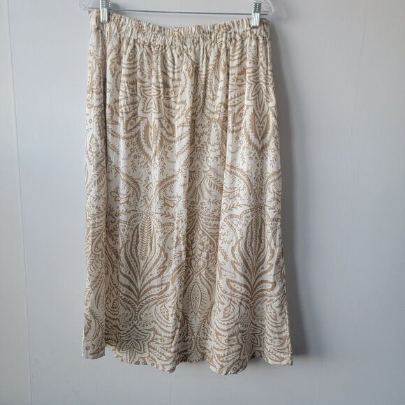 cassee's women's button-front midi skirt paisley print pocket lined - Picture 2 of 8